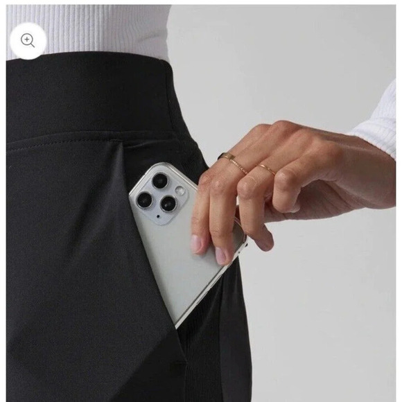 Athleta Brooklyn Ankle Pant Knit Panels Slim Leg Black Joggers Athletic Size 8 - Picture 3 of 10